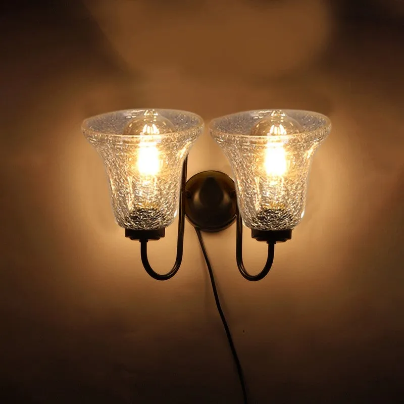 Warm Glow Dual Shade Glass Wall Lamp media 7