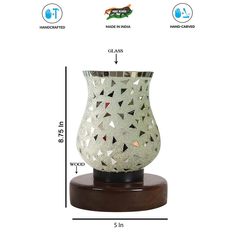 Starella Mosaic Glass Table Lamp With Wooden Base - Multicolor media 8