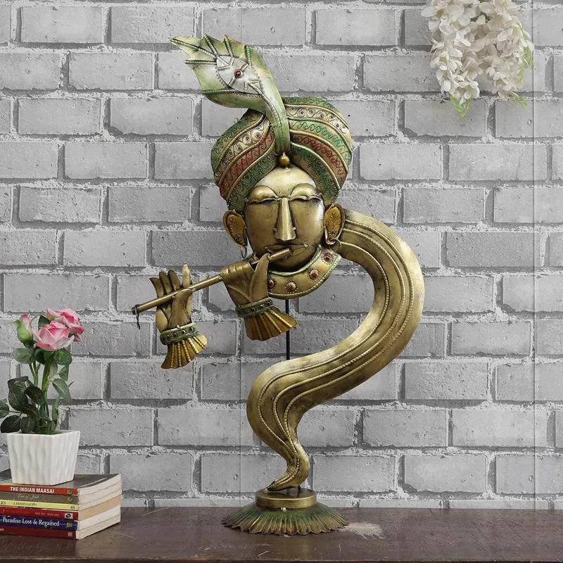 Divine Krishna with Flute Showpiece media 1
