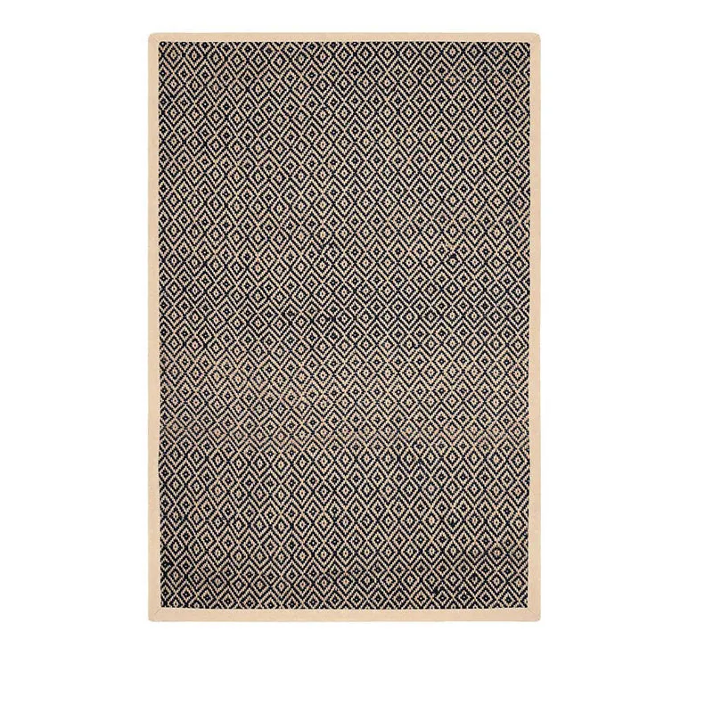 Saral Home TerraTread Anti-Slip Jute Cotton Area Rug - Black media 1