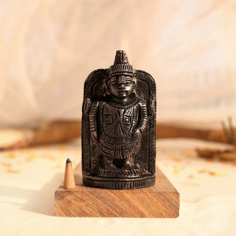 Sri Venkateswara Divine Ebony Wood Idol media 3