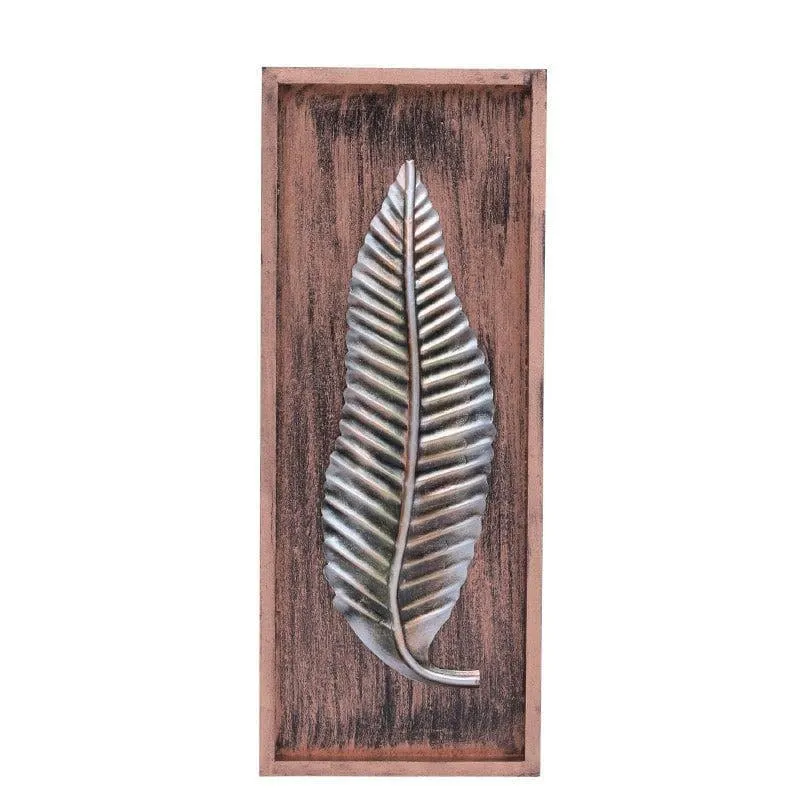 Twisty Leaf Metal Wall Accent with MDF Frame media 3