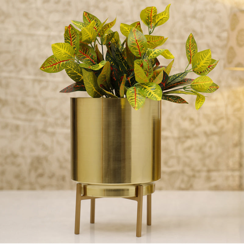 Root Rise Ember Golden Planter With Stand media 5