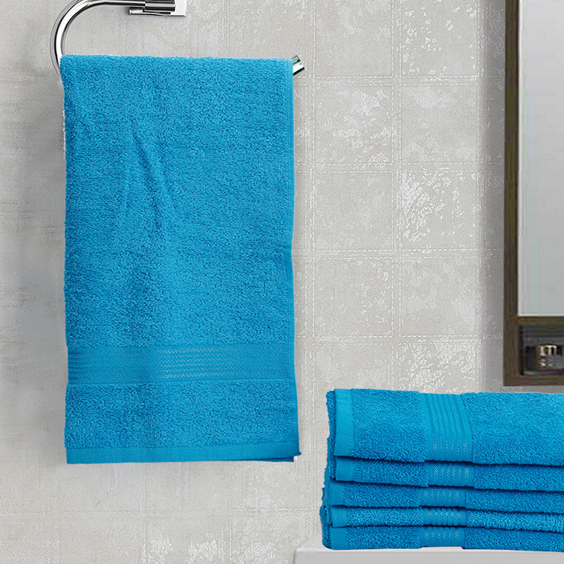 Eva Quick Dry Hand Towel (Blue) - Set Of Six