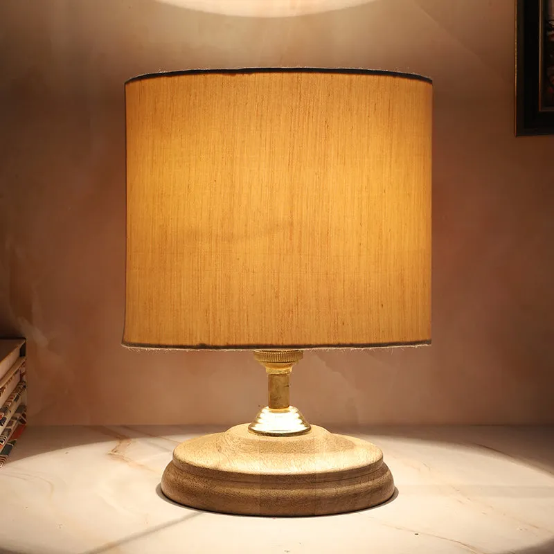 Bisara Pebble Solid Mango Wood Table Lamp - Ivory, Brown media 4