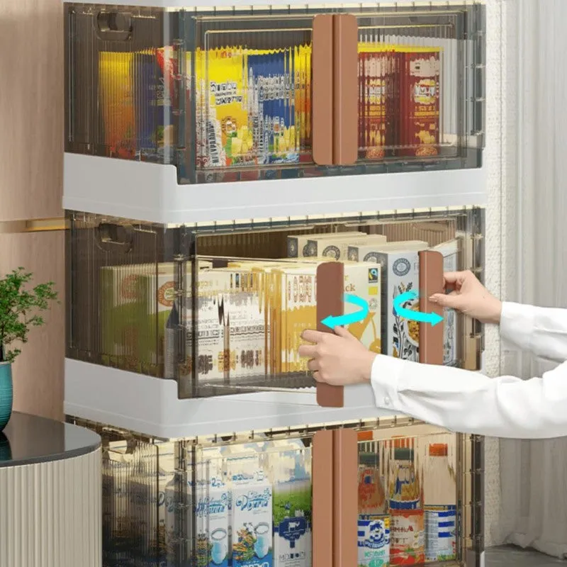 Foldable & Stackable Plastic Double Door Storage Rack - Set Of Two media 5