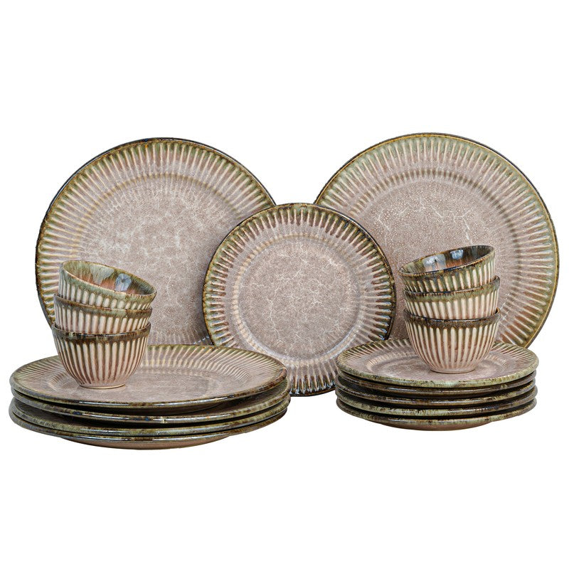 Mintora Pink Ceramic Dinner Set - 18 Piece Set media 3