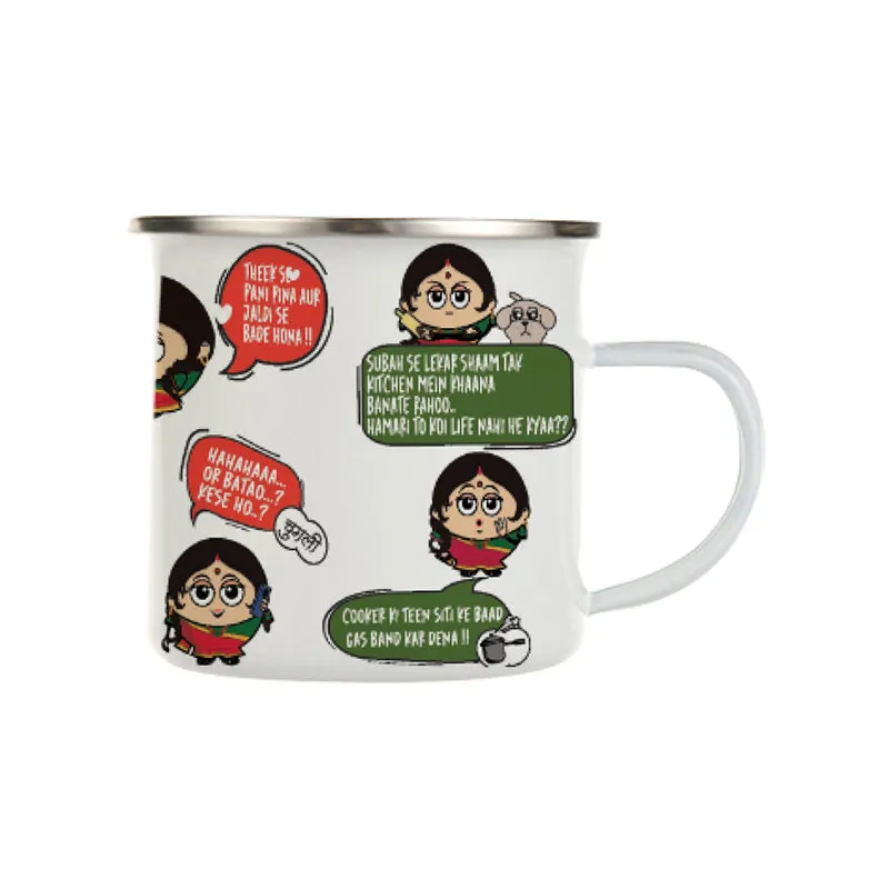 Desi Mom Life Steel Coffee Mug (250 mL) media 6