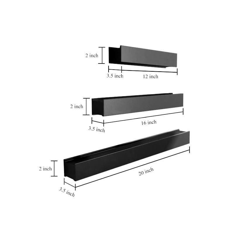 Curio Collector Wall Shelf - Set Of Three - Black media 3