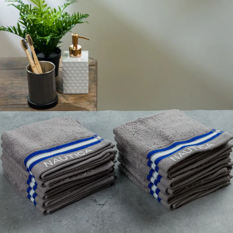 Nautica Dove Down Cotton Face Towel (Grey) - Set Of Twelve media 4