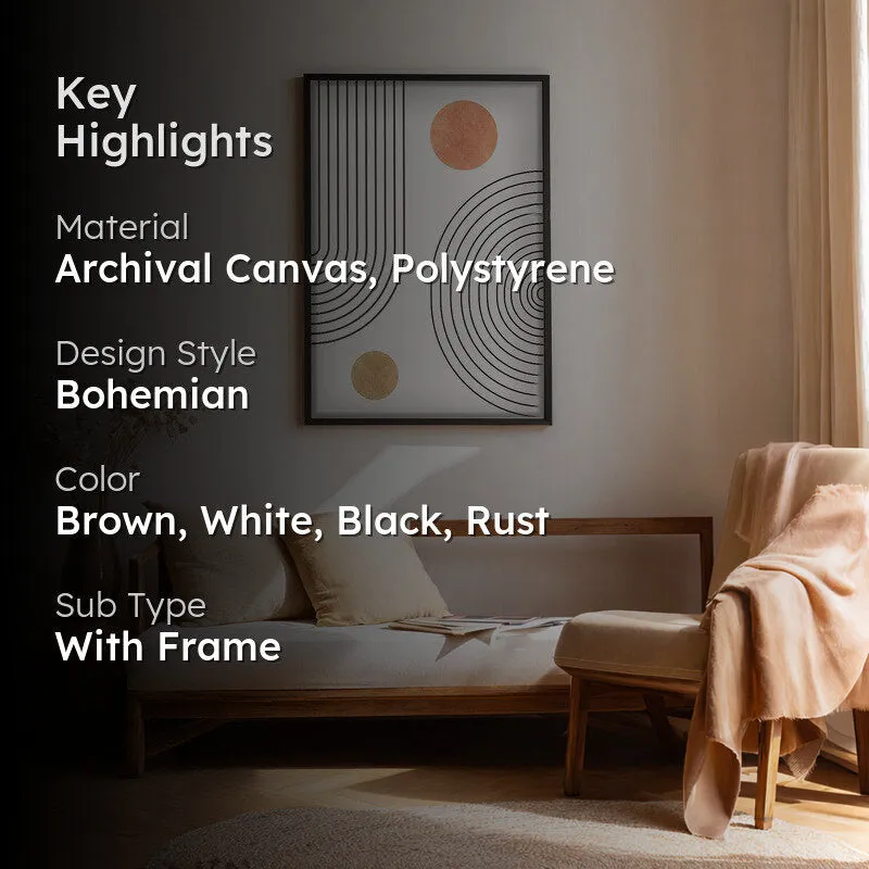 Linear Harmony Canvas Wall Painting With Black Frame media 2