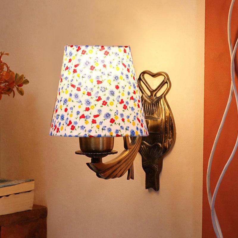 Love Gleam Atva Color Spash Conical Fabric & Metal Wall Lamp