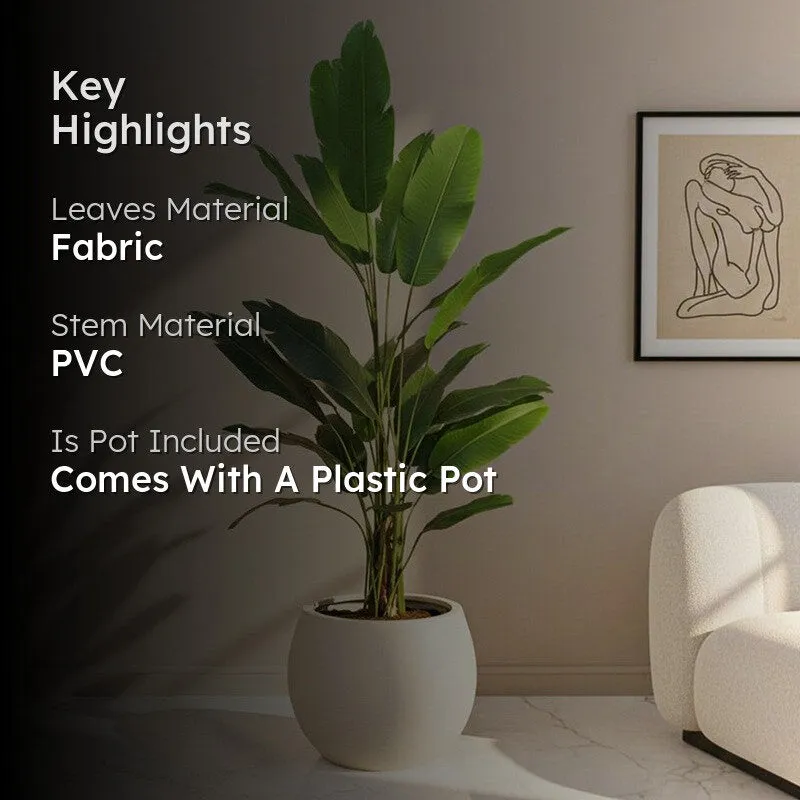Pure Greens Artificial Plant With Black Plastic Pot - 6.8 ft media 2