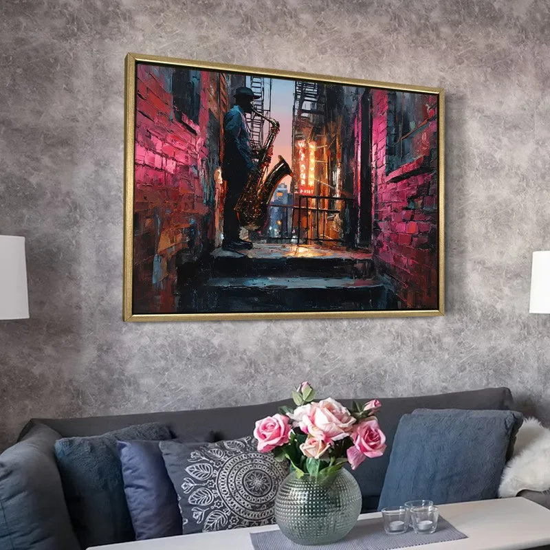 Alley Blues Canvas Wall Painting With Frame media 6