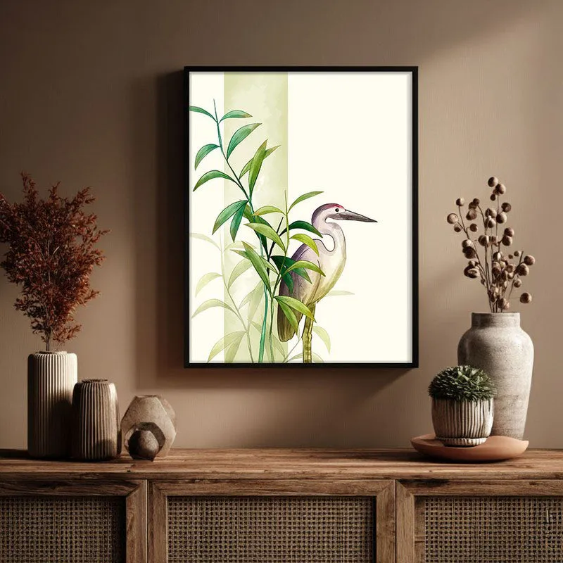 Soothing Stork Botanical Archival Paper Wall Art With Frame media 3