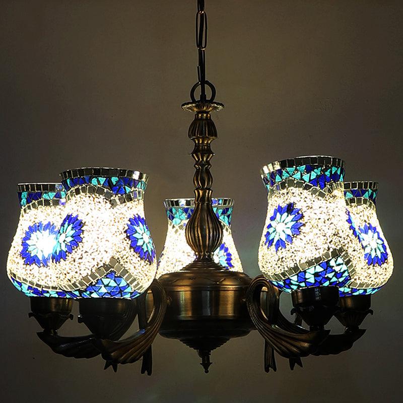 Prita Vistara Mosaic Golden Antique Ceiling Lamp