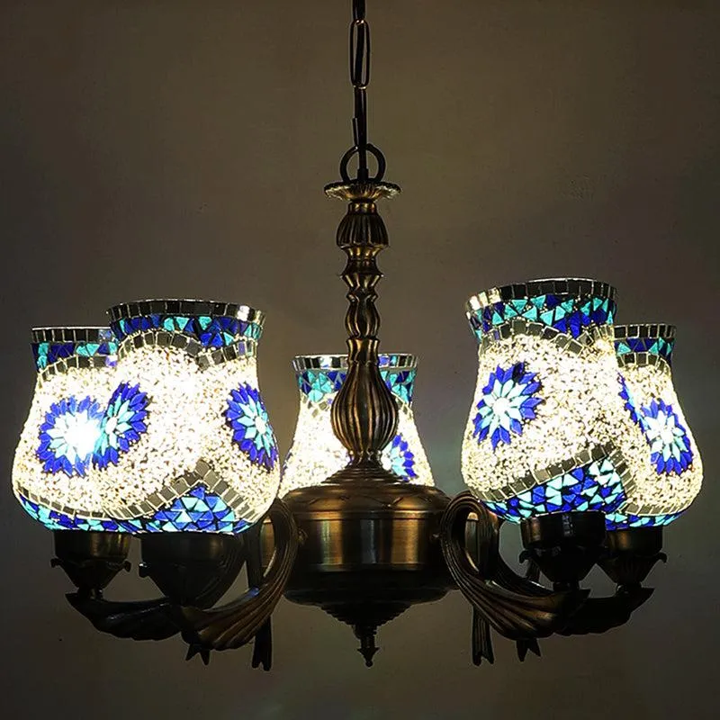 Prita Vistara Mosaic Golden Antique Ceiling Lamp media 1