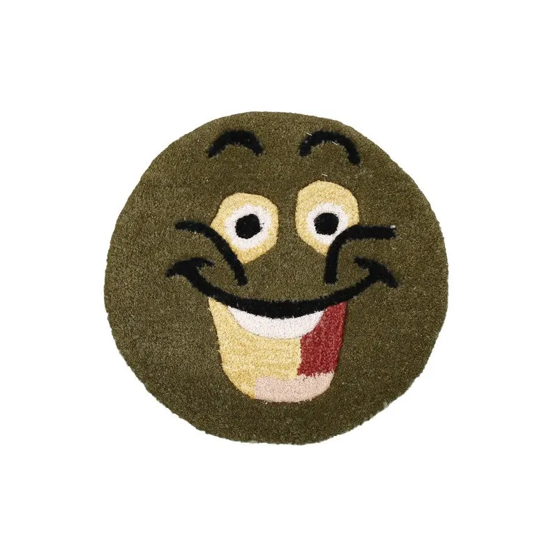 Smile Burst Wool Carpet - Olive media 1