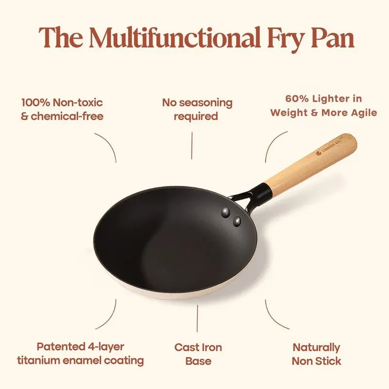 Cumin Co Enamel Cast Iron Frying Pan (White) - 1000 mL media 7