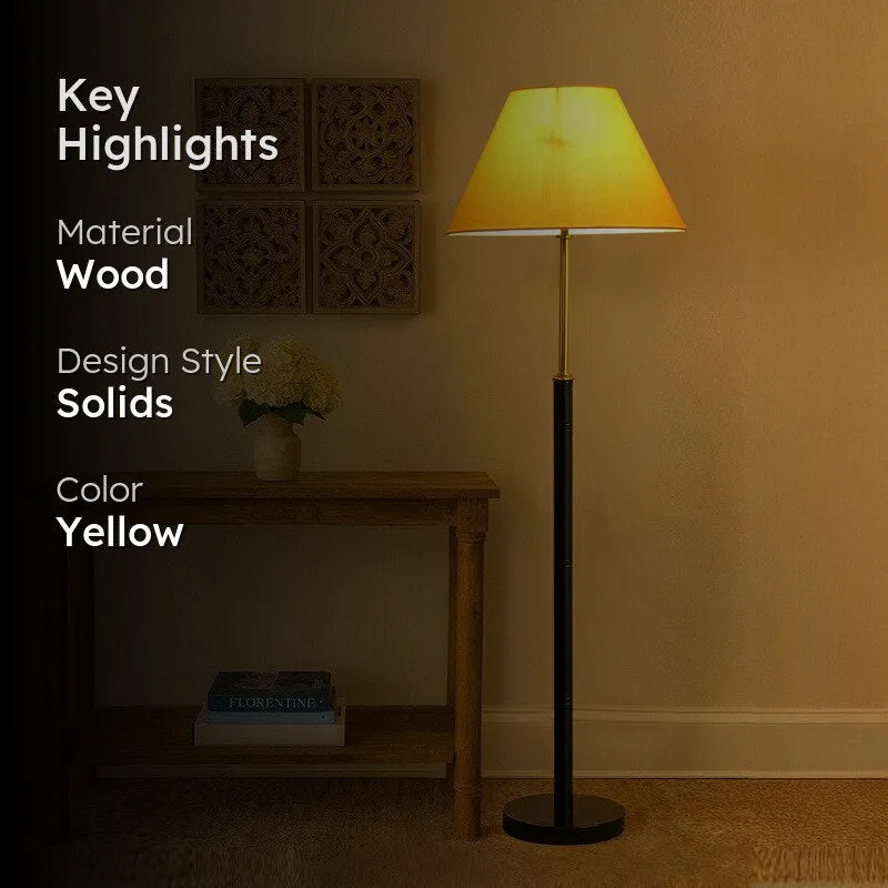 Halo Beam Wooden Floor Lamp - Yellow media 2
