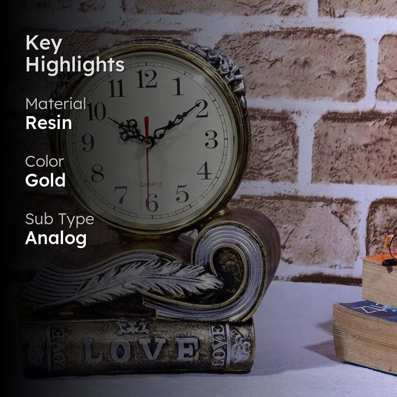 Love Script Clock - Gold media 2
