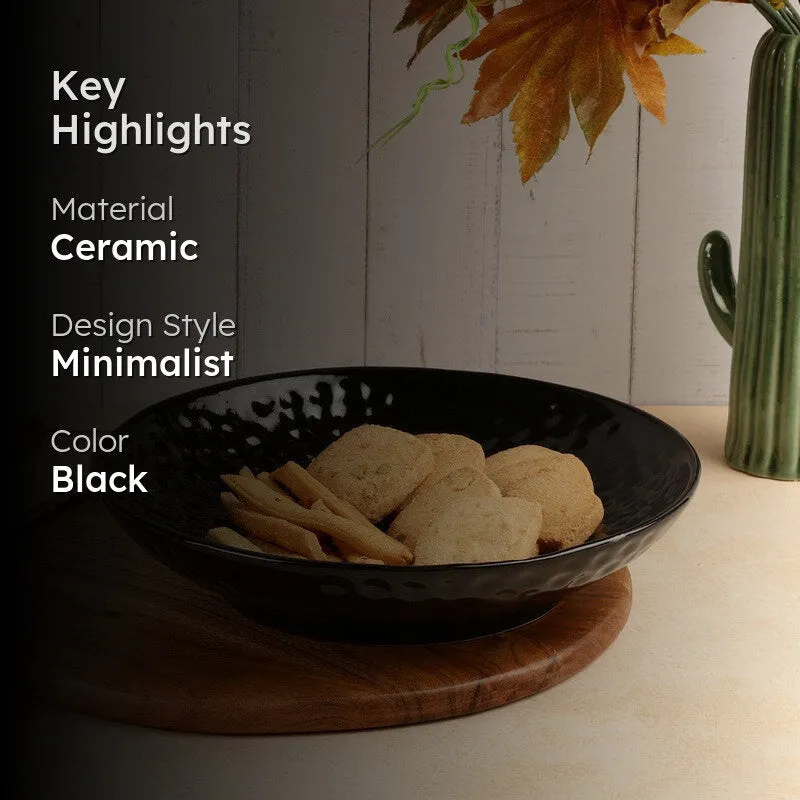 Elegant Black Ceramic Serving Platter media 2