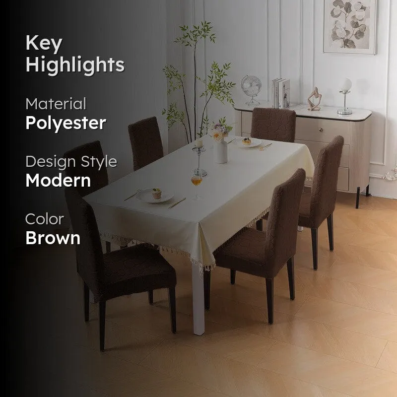 Elvra Classic Chair Cover(Brown) - Set Of Six media 2