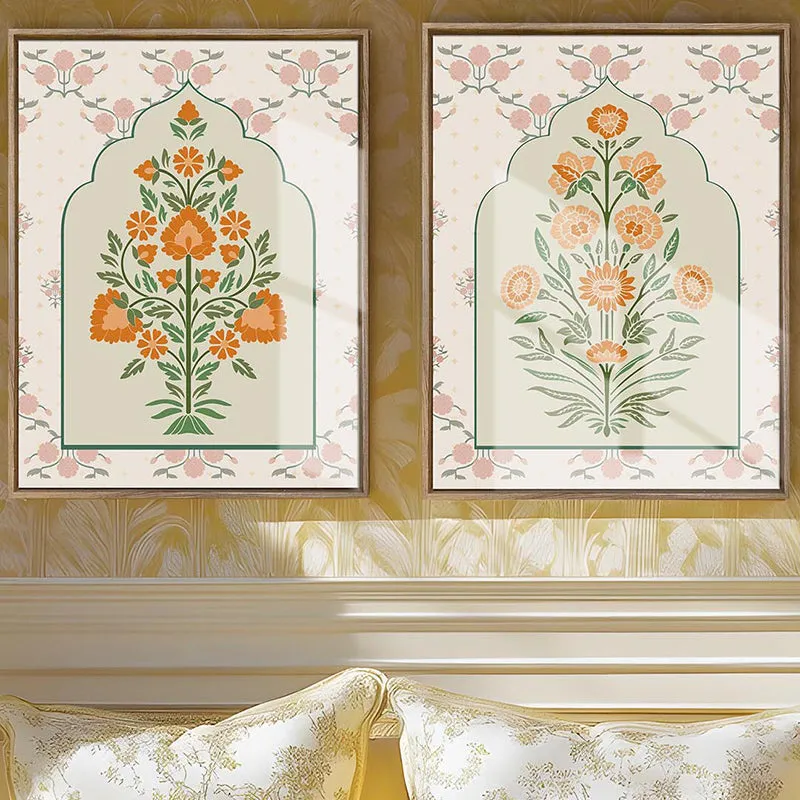 Dilnasheen Ethnic Canvas Wall Art - Set Of Two media 1