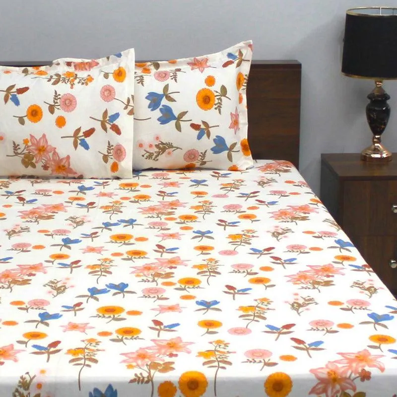 Omya Floral Microfiber Bedsheet - 110 GSM media 1