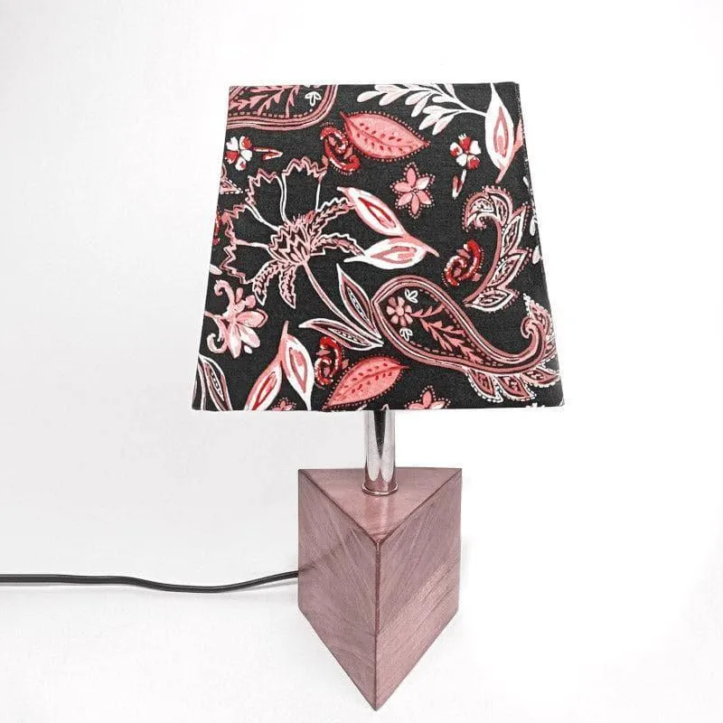 European Paisley Triangular Fabric Table Lamp - Multicolor media 4