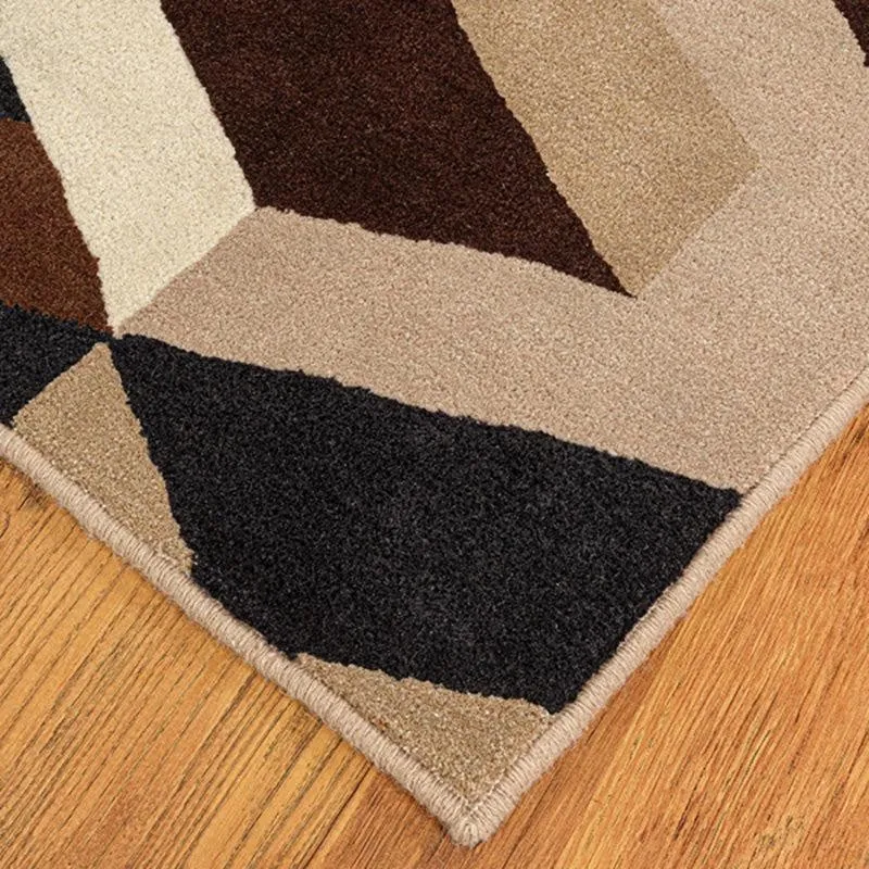 Elpenor Hand Tufted Geometric Wool & Nylon Carpet - Brown media 5