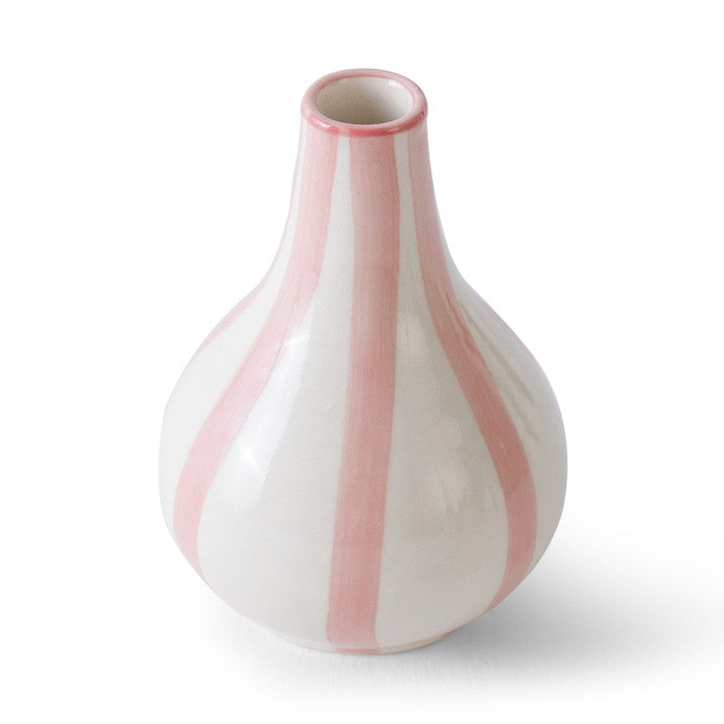 Waveon Ceramic Flower Vase - White,Pink media 6