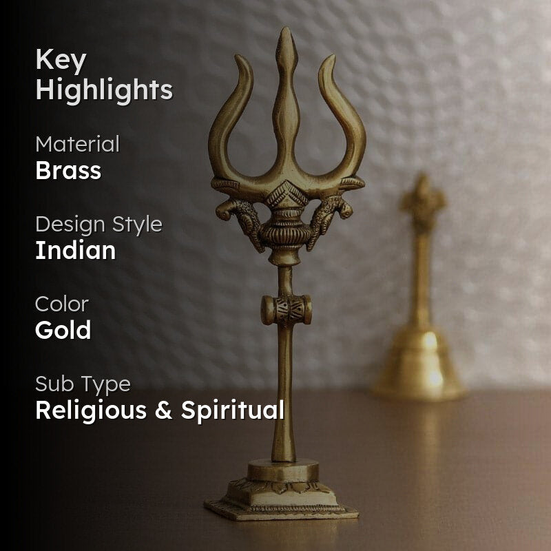 Brass Decorative Trishul Showpiece media 2