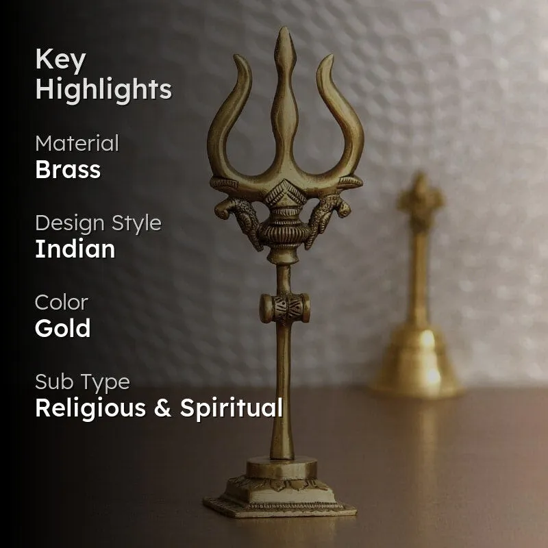 Brass Decorative Trishul Showpiece media 2