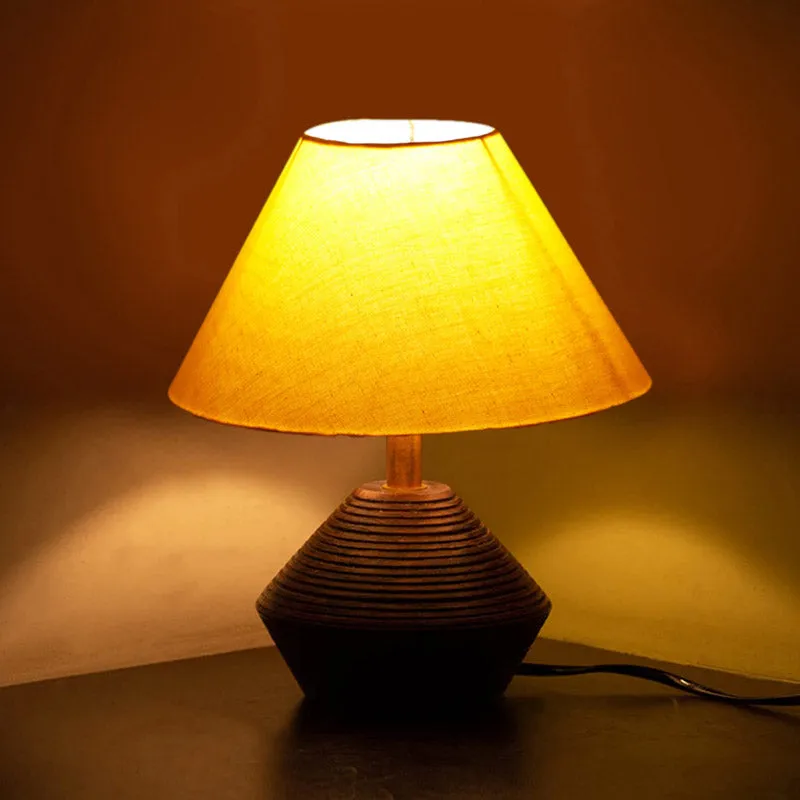 Yami Cone Wooden Table Lamp - Yellow,Brown media 1