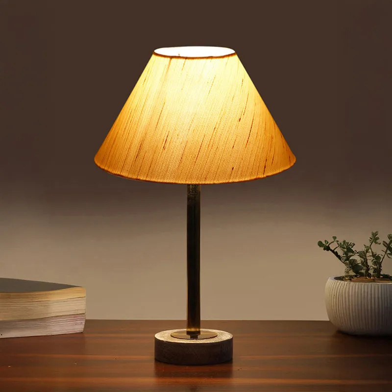 Cotin II Rodin Wooden Table Lamp - OffWhite,Gold,White media 1