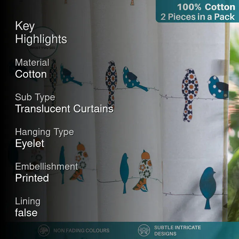 Urban Space Pakshi Curtain (Multicolor) - Set Of Two media 2
