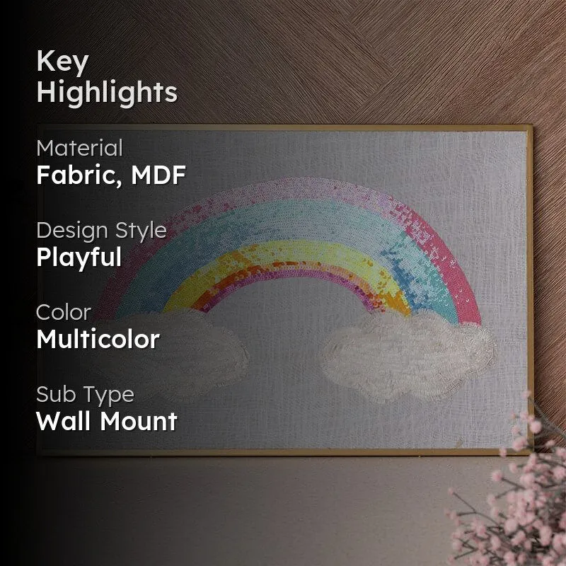 Hue Harmony MDF & Fabric Wall Accent - Rainbow Collection media 2