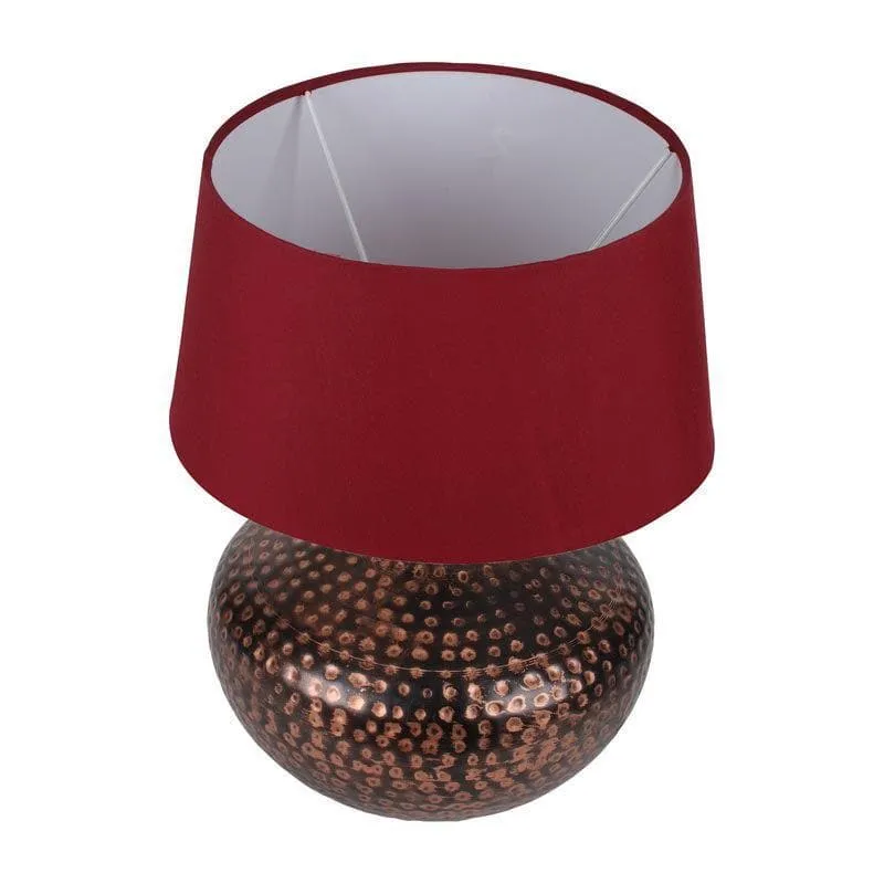 Arohana Fabric Table Lamp - Red,Bronze media 3