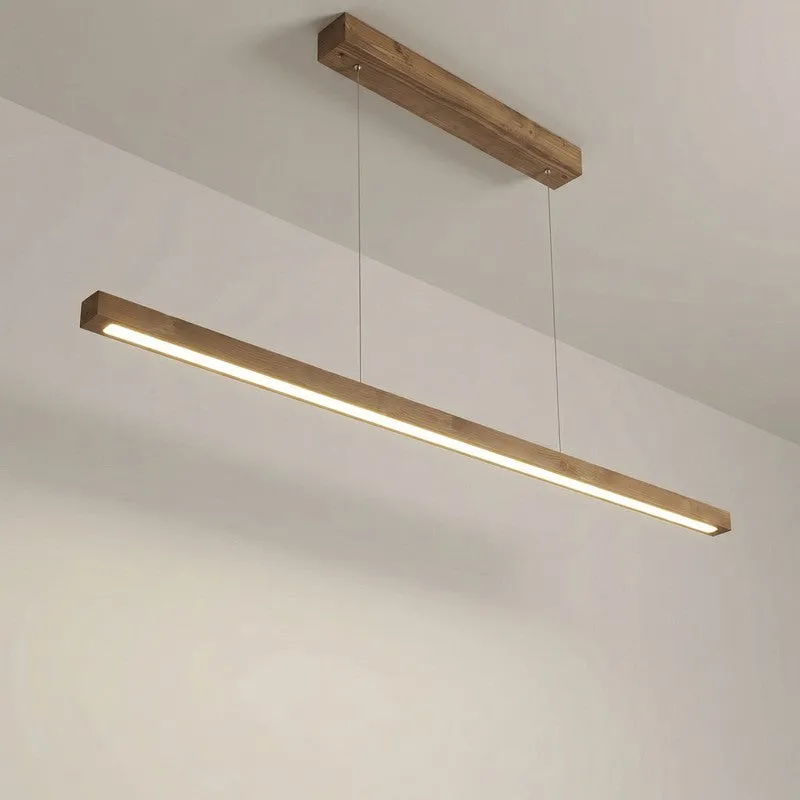 Heliades Linear LED Wooden Ceiling Lamp - Brown media 4