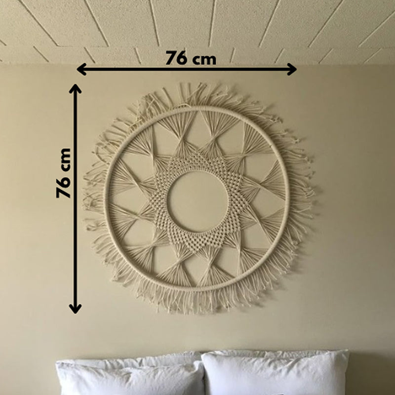 Sun Weave I Macrame Cotton Wall Hanging media 5