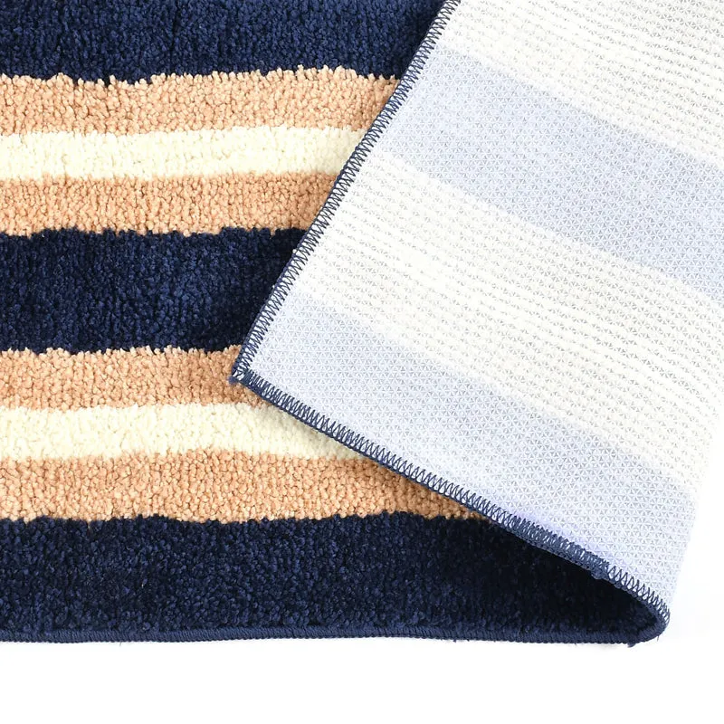 Striata Micro Fiber Runner Rug - Black & Beige media 4