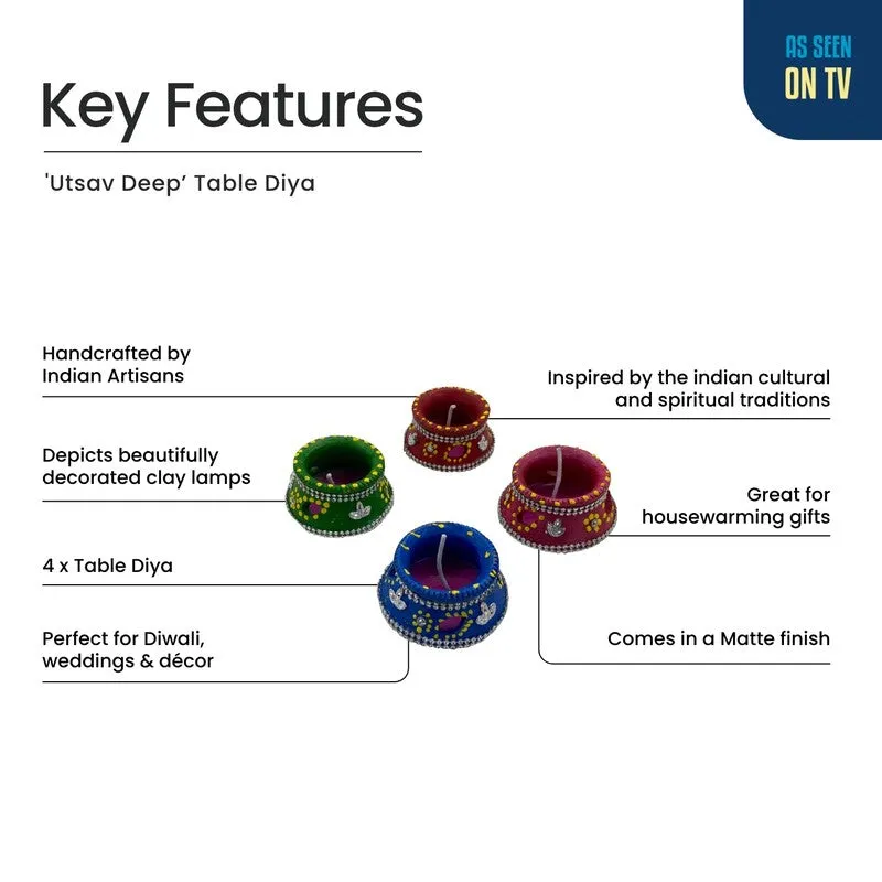 Glowmira Terracota Diyas - Set Of Four media 5