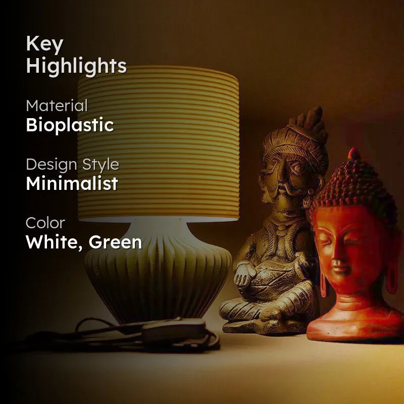 Bio Shine 3D Printed Table Lamp - White,Green media 2