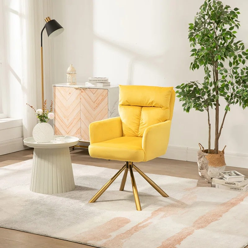 Arvella Neem Wood Accent Chair - Yellow media 3