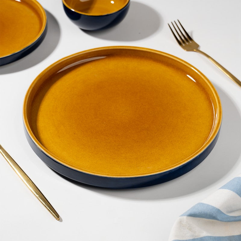 Golden Ceramic Dinner Set (Navy Blue) - 18 Piece Set media 6