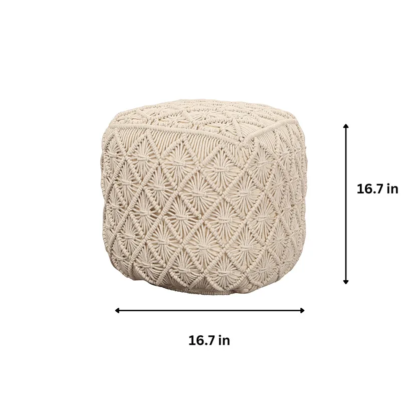 Cozy Cord Macrame Pouffe media 5
