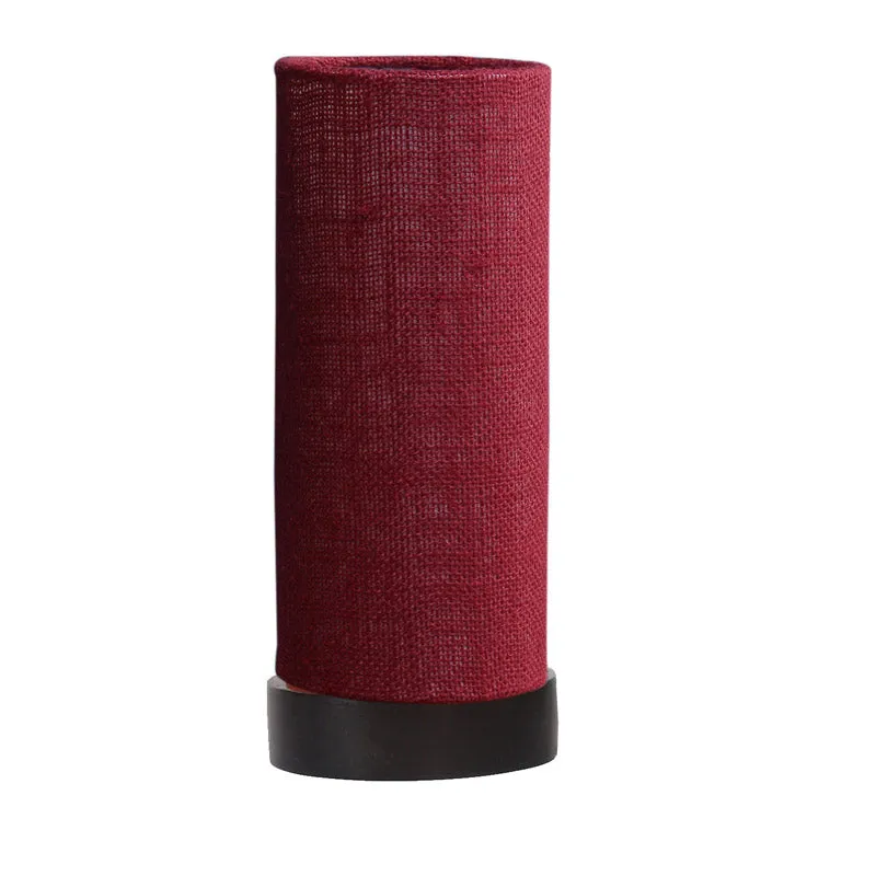 Mirza Tower Wooden Table Lamp With Jute Shade - Maroon,Brown media 4