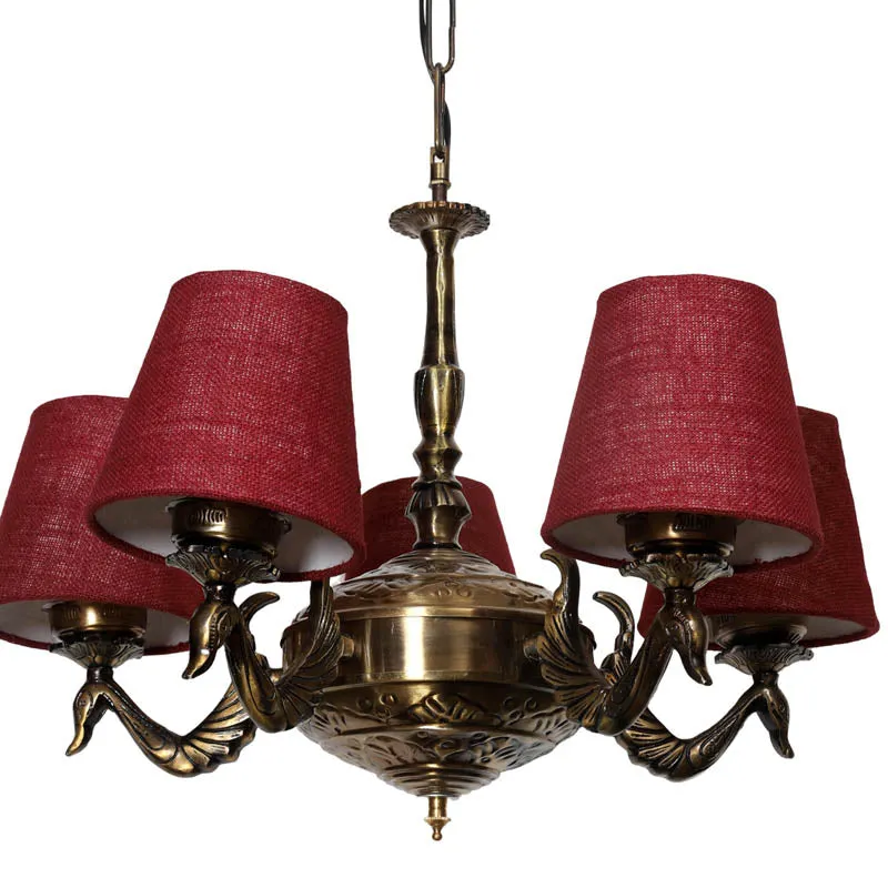 Brunette Conical Golden Antique Ceiling Lamp media 3