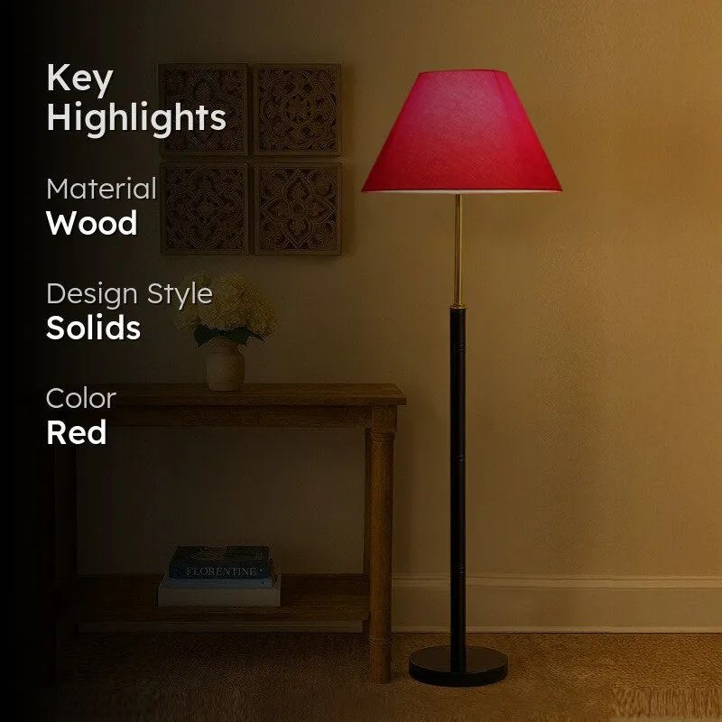 Halo Beam Wooden Floor Lamp - Red media 2